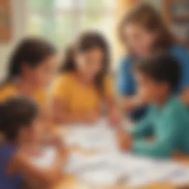 Collaborative Self-Worth Activities Group of children working together on self-worth activities
