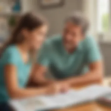 Parent-Child Self-Worth Discussion Parent and child engaged in a self-worth discussion