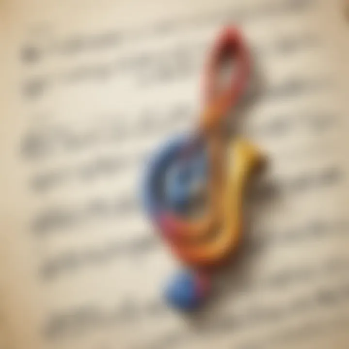 Close-up of different musical symbols