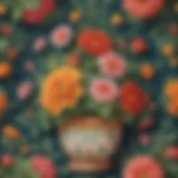 Elegant floral pattern flower pot cover