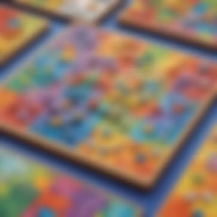 A vibrant educational setting featuring puzzles in various shapes
