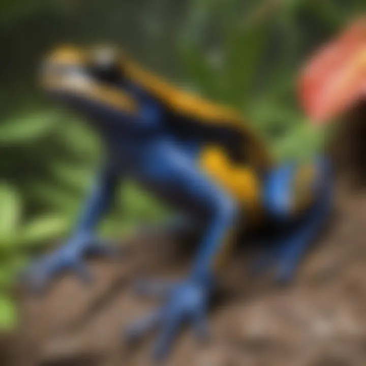 Vibrant Poison Dart Frog in Rainforest