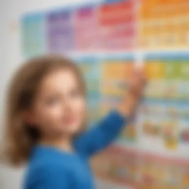 Colorful visual schedule tools for children