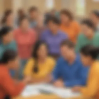 Diverse Participants in Leadership Training Illustration of diverse community members engaging in leadership training activities.