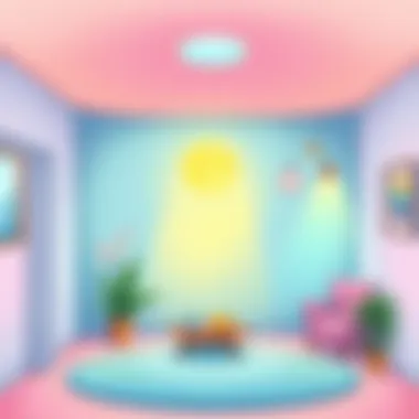 Visual stimulation area featuring soothing colors