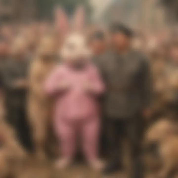 A symbolic representation of cultural repression and its impact on identity.