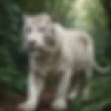 Majestic White Tiger Roaming in the Jungle