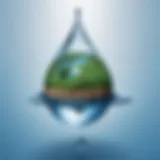 Water conservation symbolized through a droplet of life