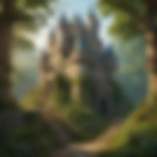 Mystical Forest Setting with Castle