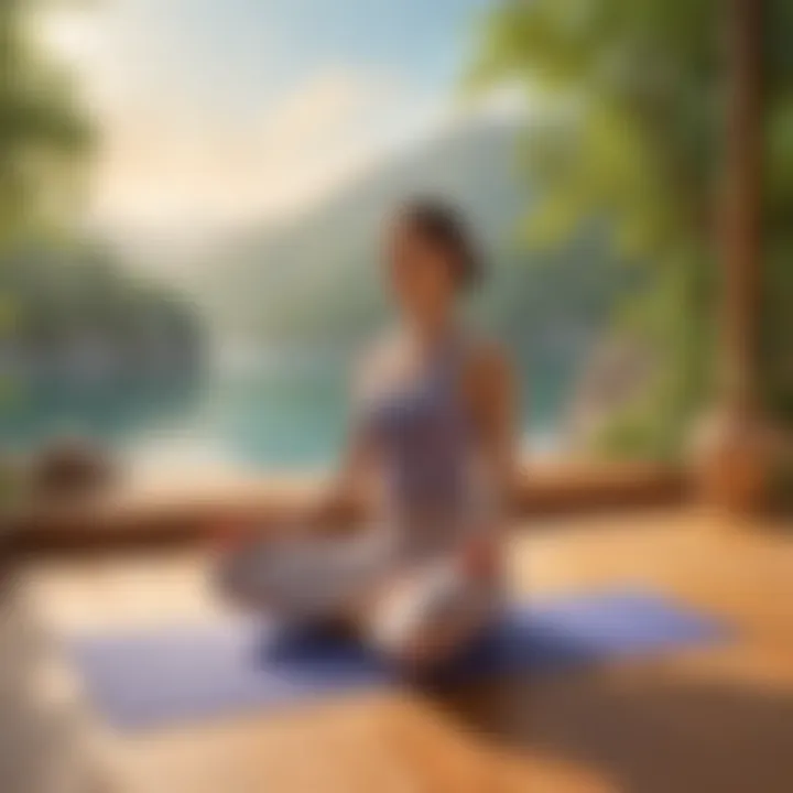 Yoga mat in a serene setting for mindfulness practice