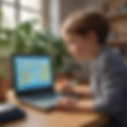 Young child exploring a digital biology game on Kidlect