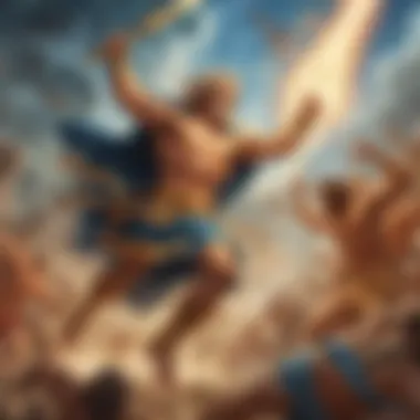 Zeus Defeating the Titans in Cosmic Clash