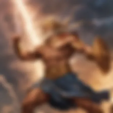 Zeus Wielding Thunderbolts in Epic Battle Zeus Wielding Thunderbolts in Epic Battle
